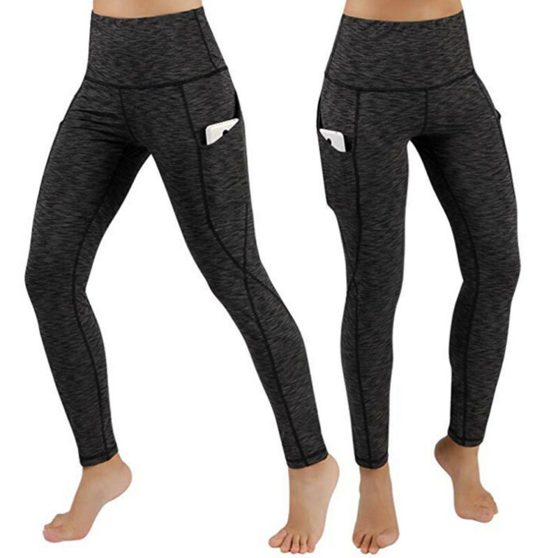 WSSBK Yoga Pants High Waist with Pocket Leggings Sports Women's